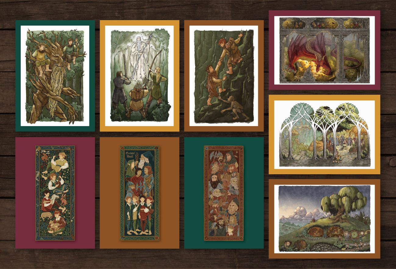 NEW! Postcard Pack || Collection of *9* Lord of the Rings Drawings