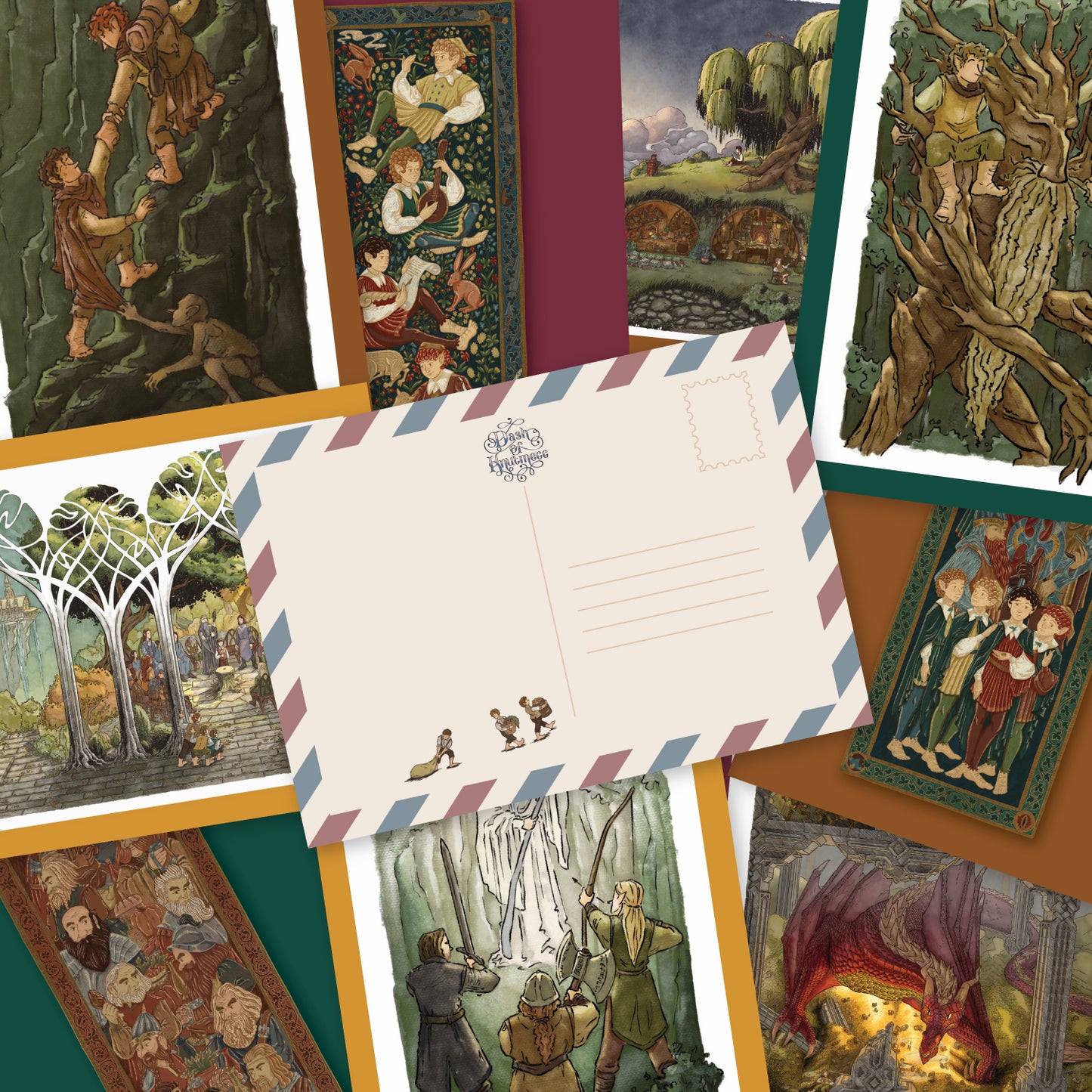 NEW! Postcard Pack || Collection of *9* Lord of the Rings Drawings