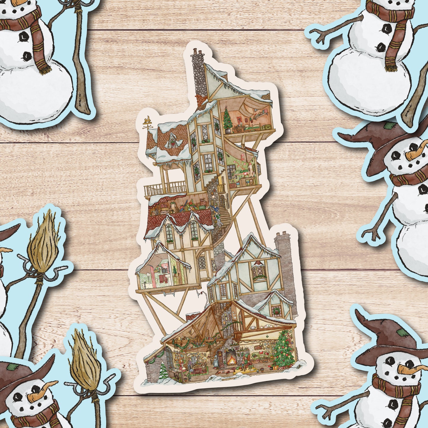 The Burrow at Christmas! || Vinyl Sticker