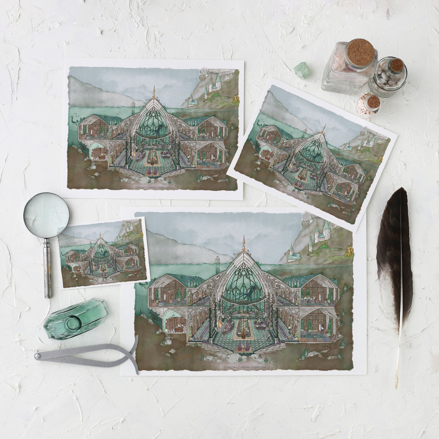 Common Rooms Series || Wizarding Collection Set || 4 Print Collection