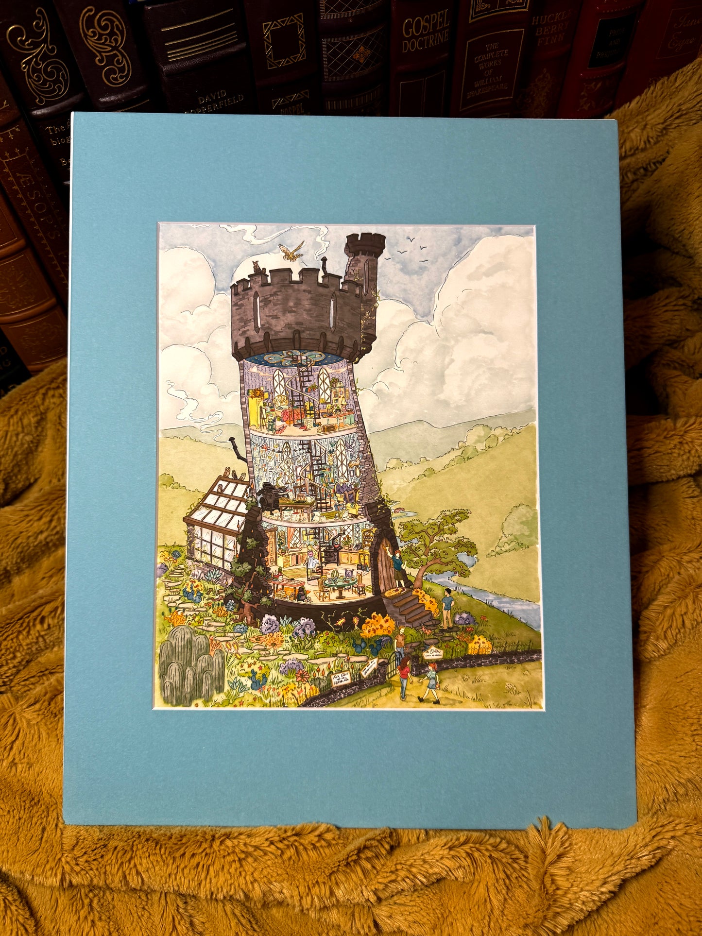 When Friends Come to Call | Blue Specialty Matted Print