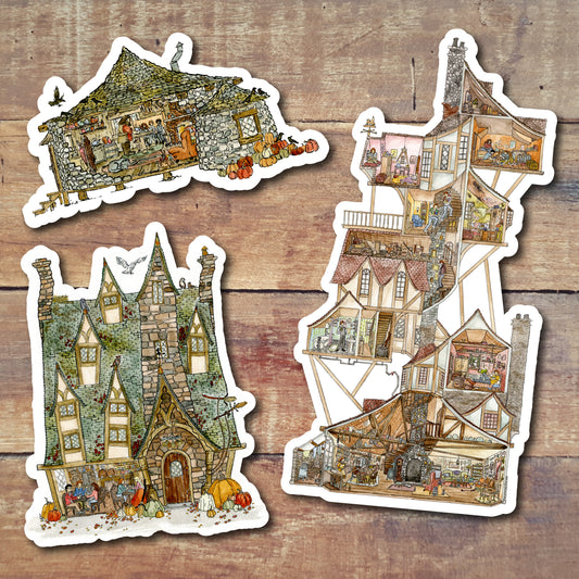 Wizarding Homes and Buildings || 3 Vinyl Stickers