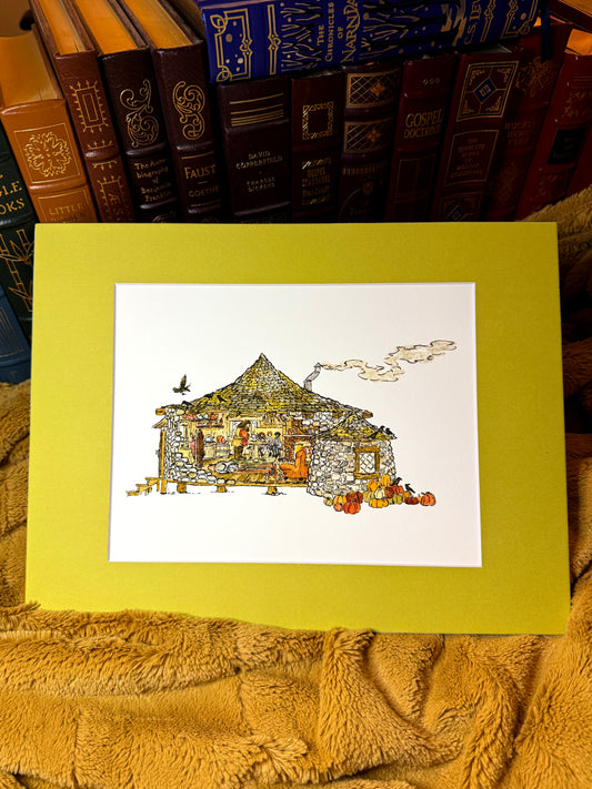 Tea Time with Hagrid | Green Specialty Matted Print