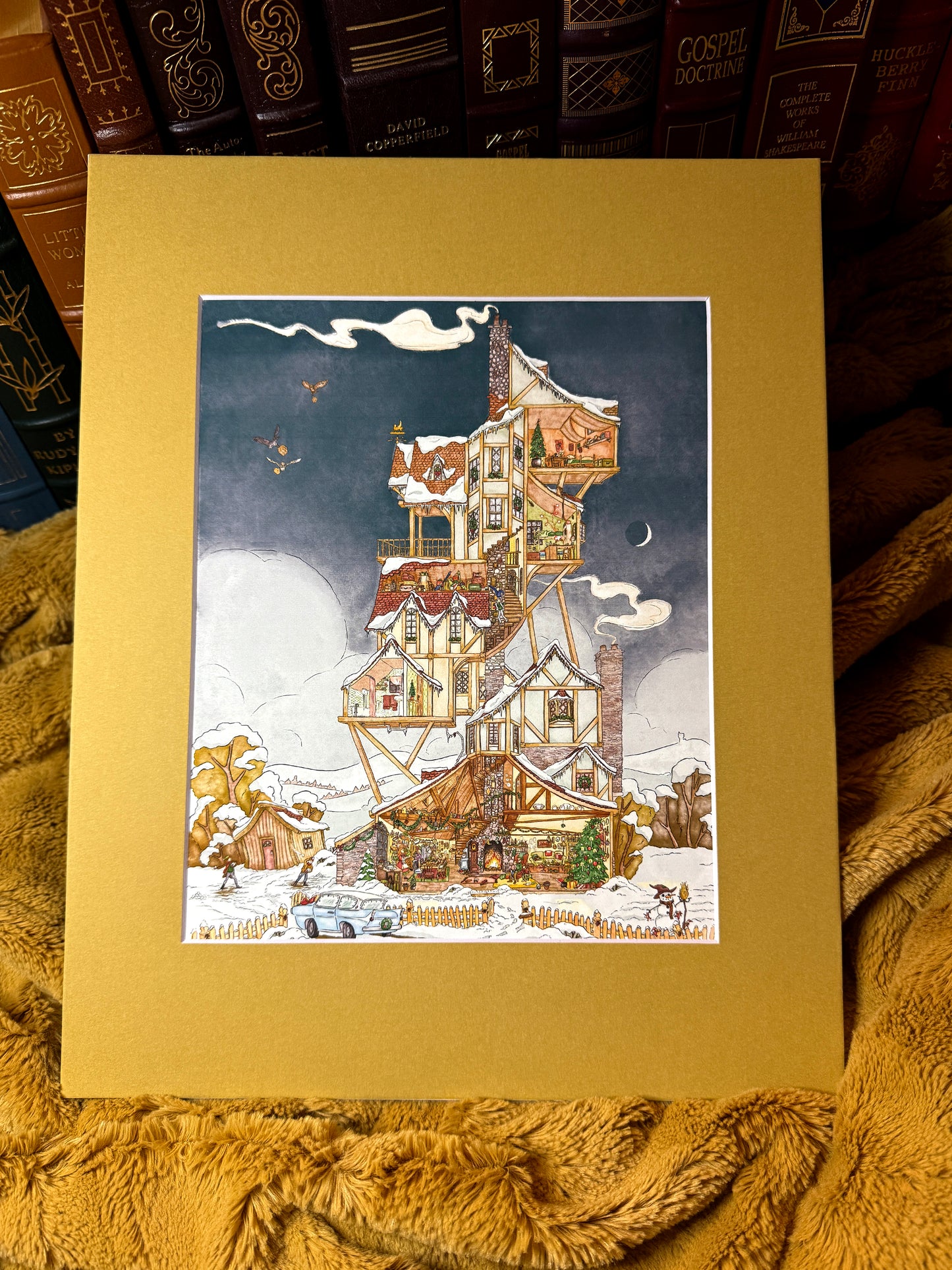 Christmas at the Burrow | Specialty Matted Print