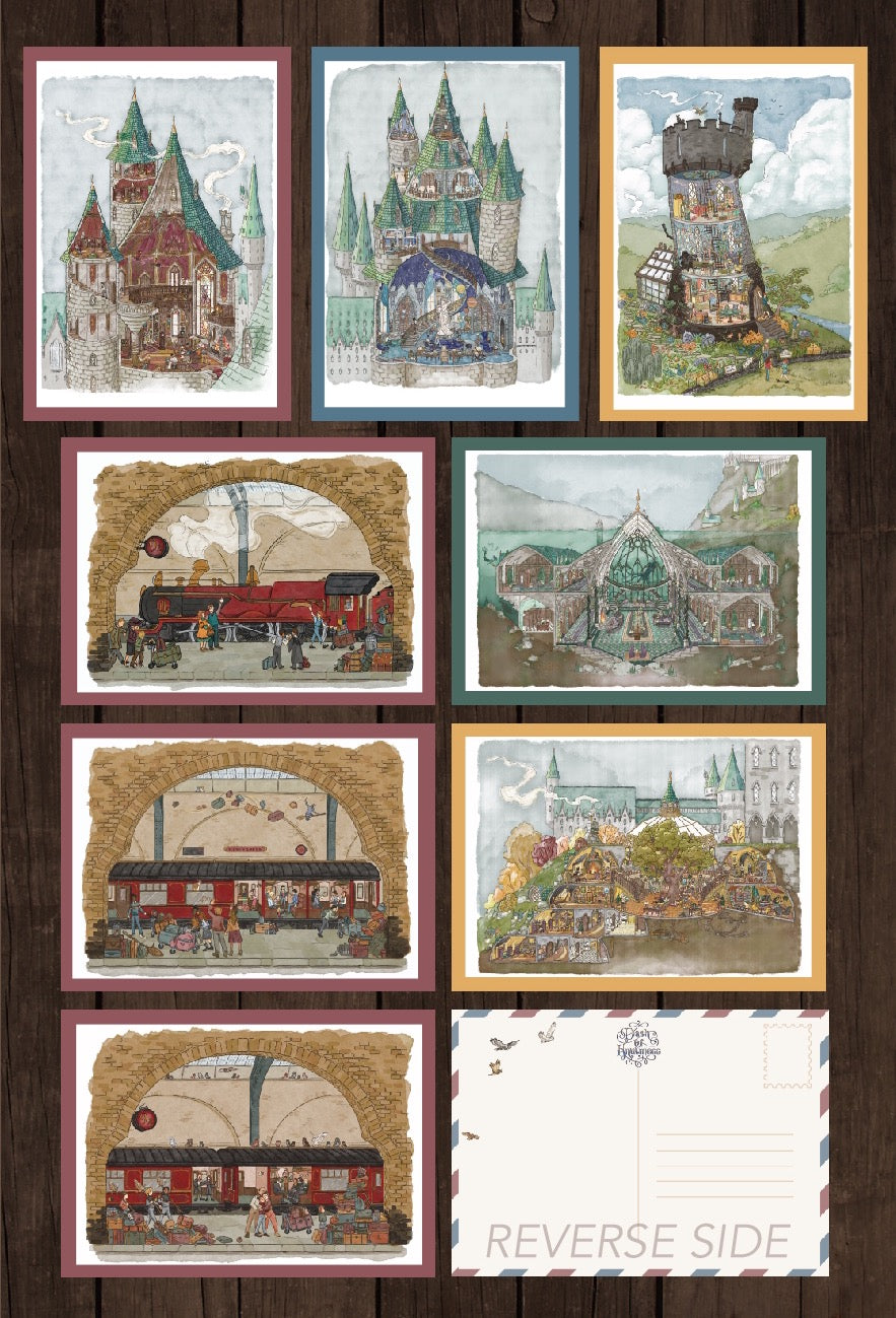 2nd Ed Postcard Pack || Second collection of Harry Potter Inspired Dollhouse Drawings